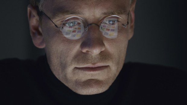Michael Fassbender as Steve Jobs in <i>Steve Jobs</i>.