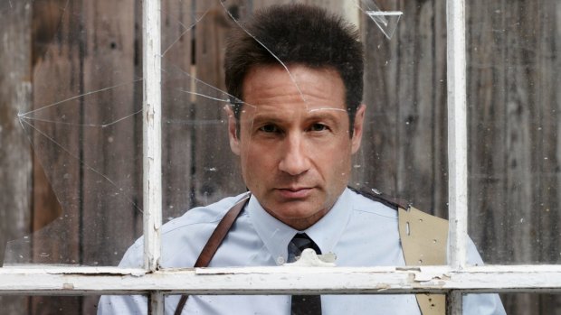 David Duchovny as LAPD detective Sam Hodiak in <i>Aquarius</i>.