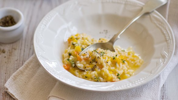 Carrot and pumpkin risotto.