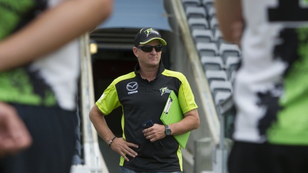 Mark Waugh at Manuka oval for the Sydney Thunder try-outs.
