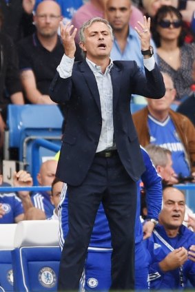 Frustrated: Chelsea manager Jose Mourinho.