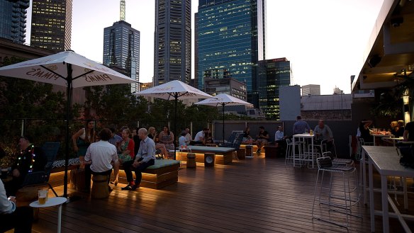 Kick back at the rooftop bar at the Imperial Hotel, corner of Bourke and Spring streets.