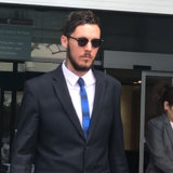 Mitchell Brindley leaving court in May. 