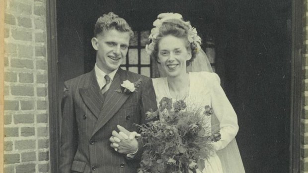 James Bradley and Peggie when they married in July 1947.
