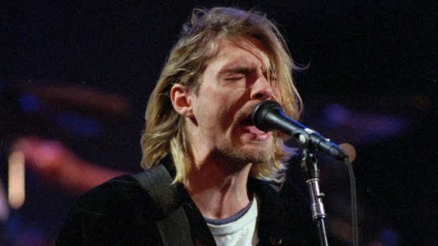 Something to scream and shout about: Kurt Cobain, of Nirvana, in the band's heyday.