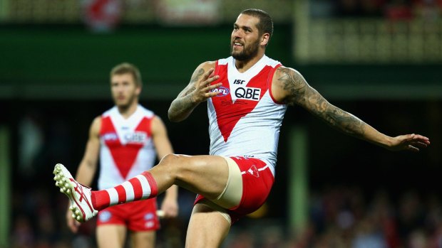 Injured: Lance Franklin will miss the clash with Geelong with a back injury.