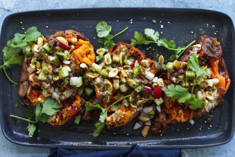 Danielle Alvarez's roasted sweet potato with tamarind, peanut and lime.