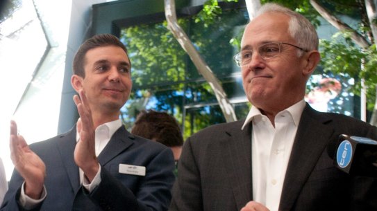 Liberal MP Trevor Evans with Prime Minister Malcolm Turnbull.