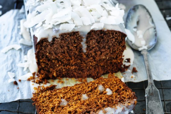 Dan Lepard's sticky, boozy coconut rum cake.