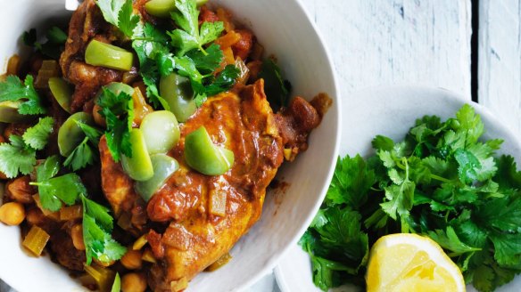 Chicken and chickpea stew.