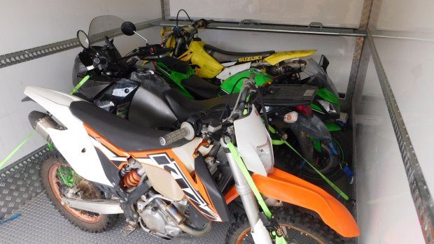 Three dirt bikes were also uncovered during the raids. 