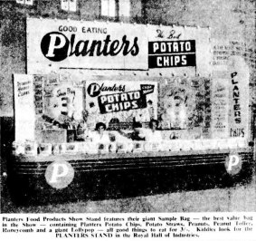 The Planters Food stall at the Sydney show in 1954.