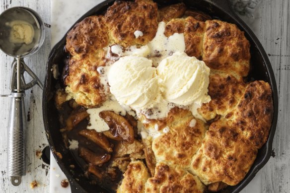 Danielle Alvarez's apple and cheddar cobbler.