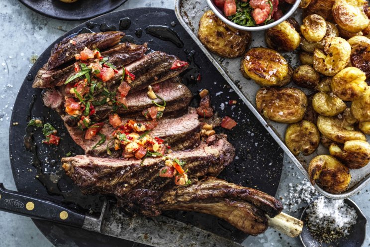 Rosemary Leg of Lamb with Warm Kale and White Beans Recipe