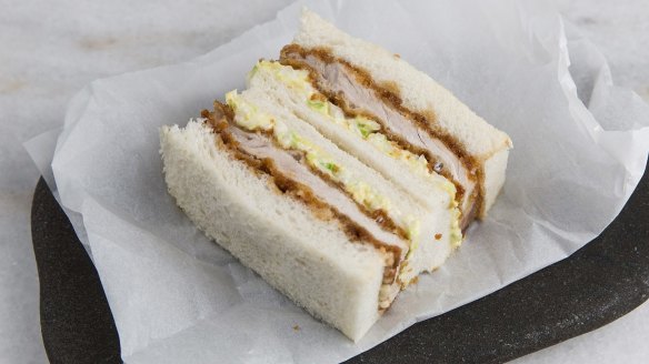 Katsu sando: Crumbed pork sandwich.