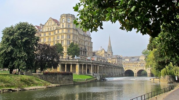 Bath and the Avon River  from the Queensberry Hotel.