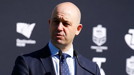 Finals launch: NRL CEO Todd Greenberg at Allianz Stadium on Monday.