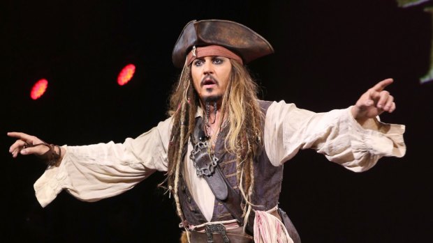 Johnny Depp, aka Jack Sparrow, at Disney's Pirates of the Caribbean launch. 