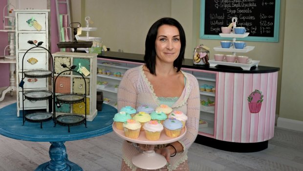 Renay Bull in her former cupcake store.