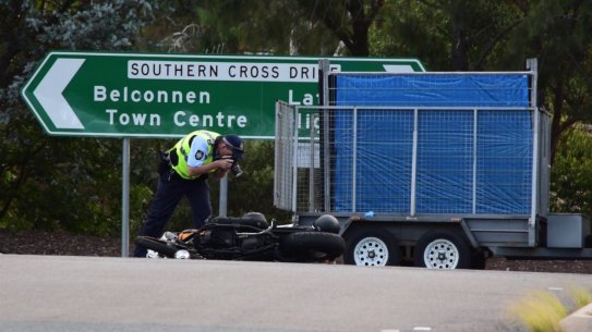 A motorcyclist was killed in a crash in Florey on Thursday.