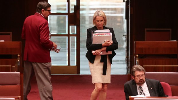 Senator Fiona Nash departs the Senate earlier this month.