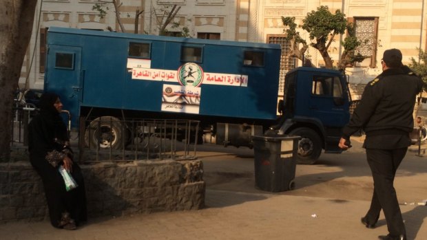 Central security forces patrolling downtown Cairo last week.