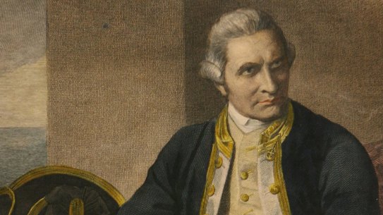  A 1779 engraving of Captain James Cook, who had sailed to the uncharted east of Australia coast nine years earlier.