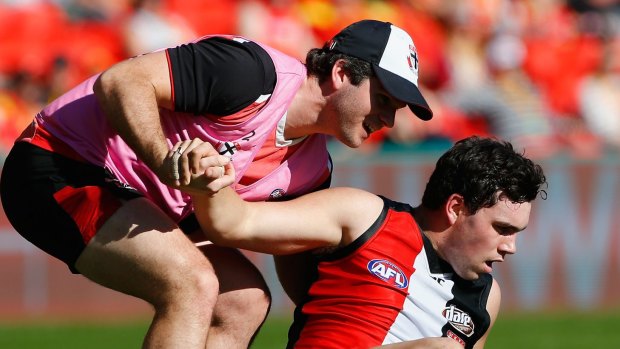 St Killda's Paddy McCartin has been a high-profile victim of concussion in the AFL.