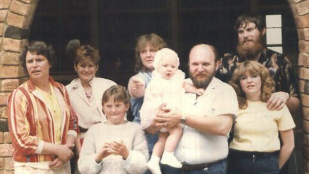 Graham Bourke (third from right) pictured at the christening of his daughter Lee.