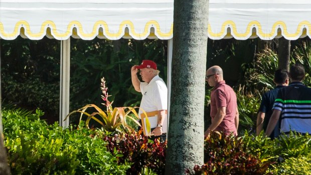 President Donald Trump returns to Mar-a-Lago after spending the day at his golf club earlier this week.
