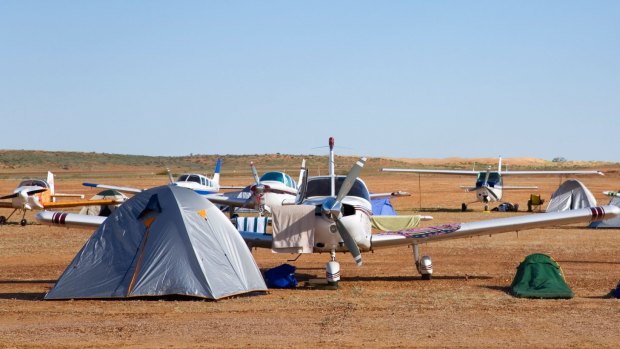 Aerodrome camping during the Birdsville Cup races.