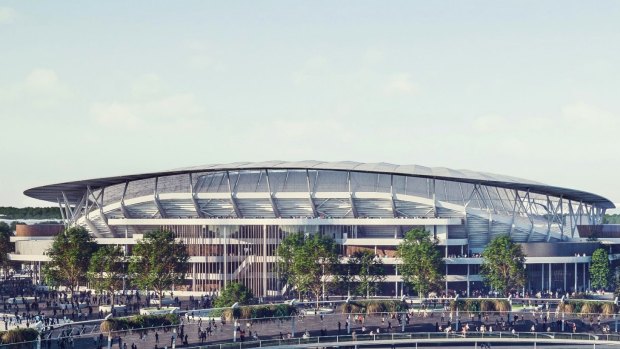 An artist's impression of what the new Allianz Stadium will look like. The stadium is built entirely on SCG Trust land.