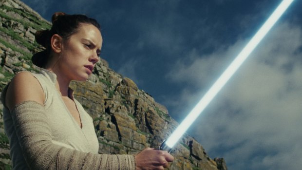 Rey (Daisy Ridley) gets in touch with the Force in 