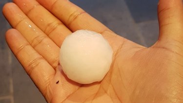 An incredible hailstone from Wantirna South, sent to us by a reader.