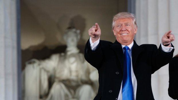 President-elect Donald Trump at the Lincoln Memorial on January 19.