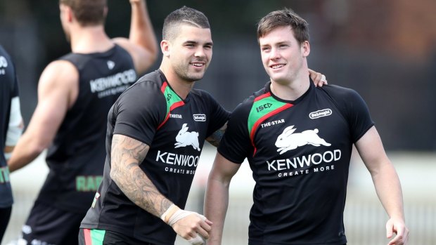 Reunited: Adam Reynolds and Luke Keary during their time at South Sydney.
