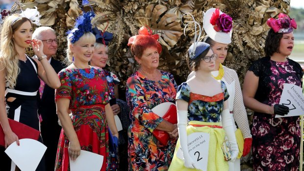 BRISBANE, AUSTRALIA - MAY 14:  Ladies are dressed up for Fashions on the Field at the UBET BTC Cup Day at Doomben Racecourse, Ascot on Saturda May 14, 2016 in Brisbane, Queensland.  (Photo by Michelle Smith/Fairfax Media)