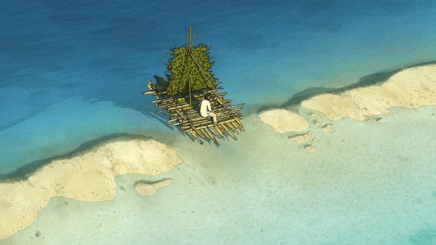 The forests and beaches of the deserted island setting are idealised yet realistically drawn.
