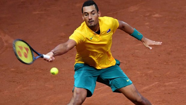 Australia's Nick Kyrgios during his five-set thriller with Belgium's Steve Darcis.