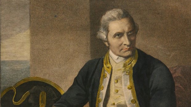  A 1779 engraving of Captain James Cook, who had sailed to the uncharted east of Australia coast nine years earlier.