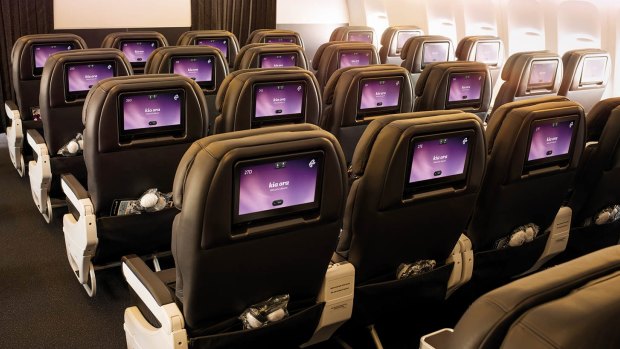 Air New Zealand's economy cabin on the Boeing 787-9.