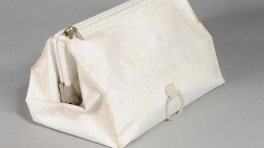 The bag carried to the moon aboard the Apollo 11 mission.