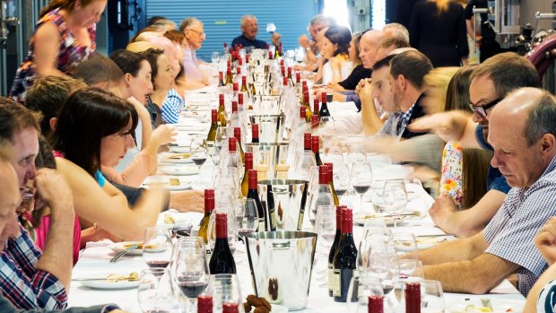 Long lunch ... a cellar feast at the Adelaide Hills Crush Festival in 2017.