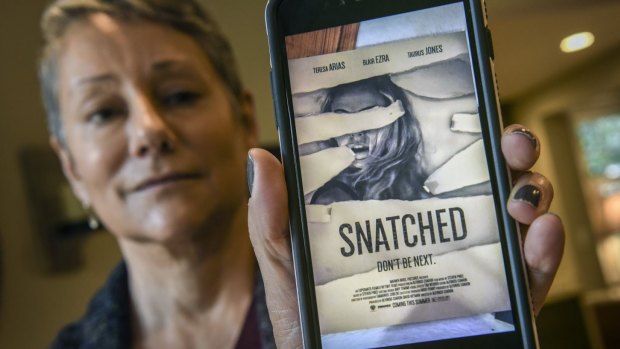 Wendy Mueller displays the image her daughter texted to her in the middle of a virtual kidnapping scam. 