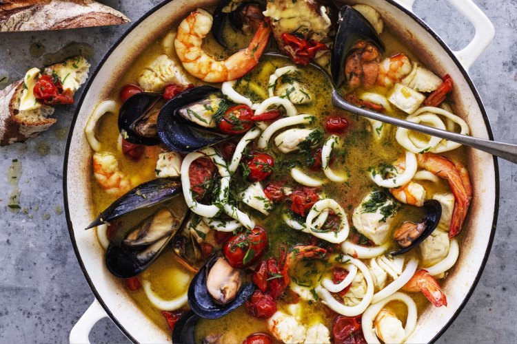Neil Perry's seafood stew.