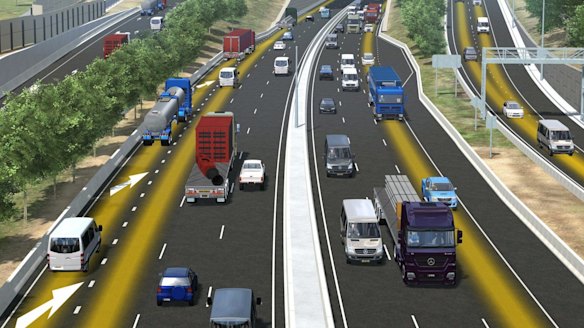 An artist's impression of part of the WestConnex project.