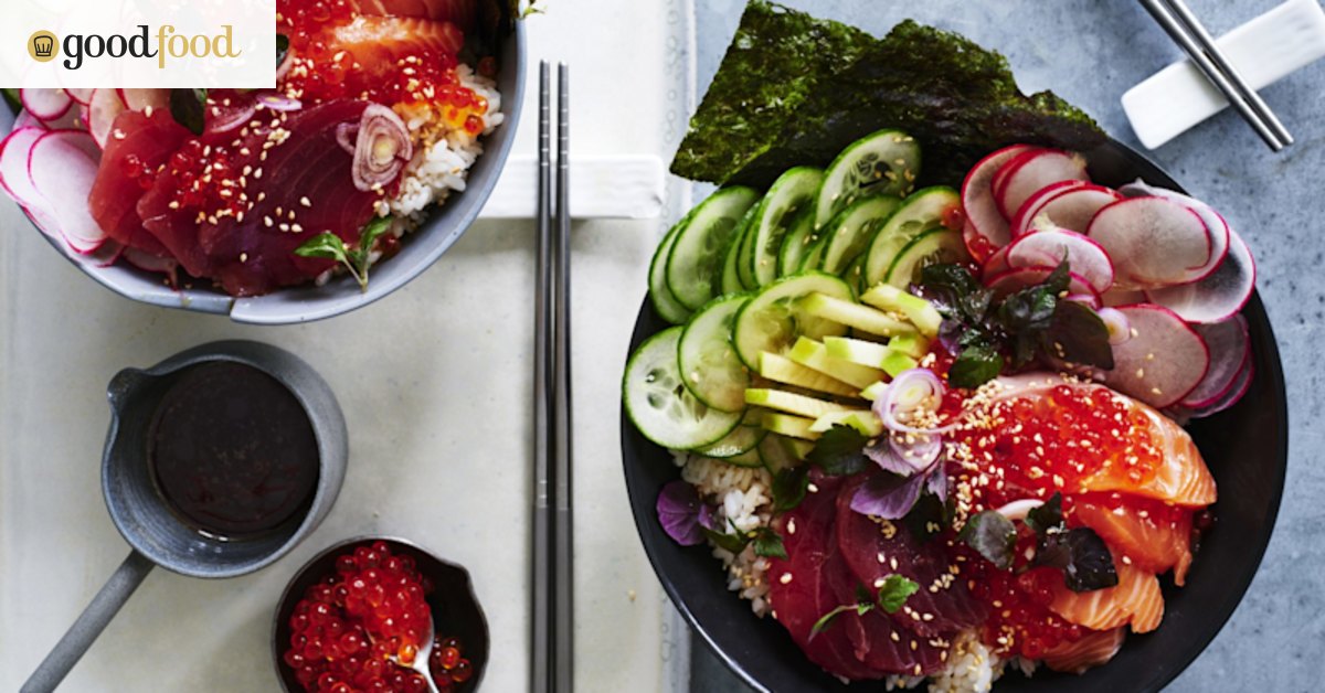Sashimi rice bowls (donburi)