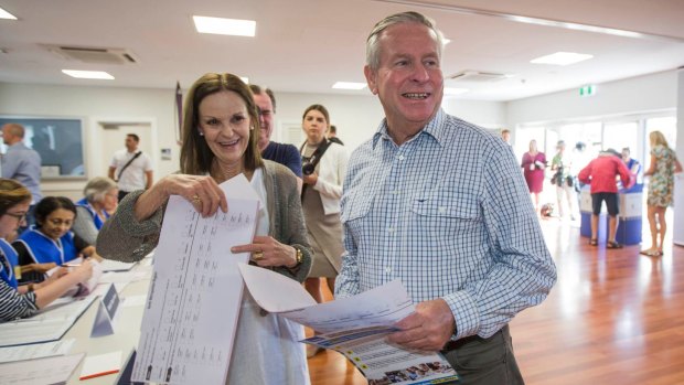 Colin Barnett and his wife Lyn cast their votes on March 11.