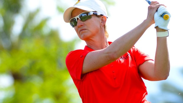 On the charge: Karrie Webb of Australia.