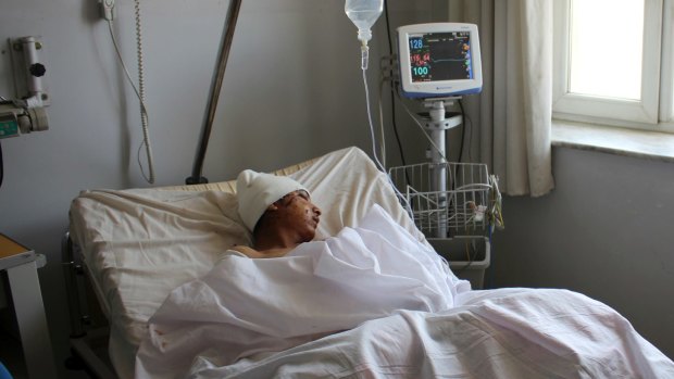 An injured soldier recovers in hospital after Friday's attack in Mazar-i-Sharif.